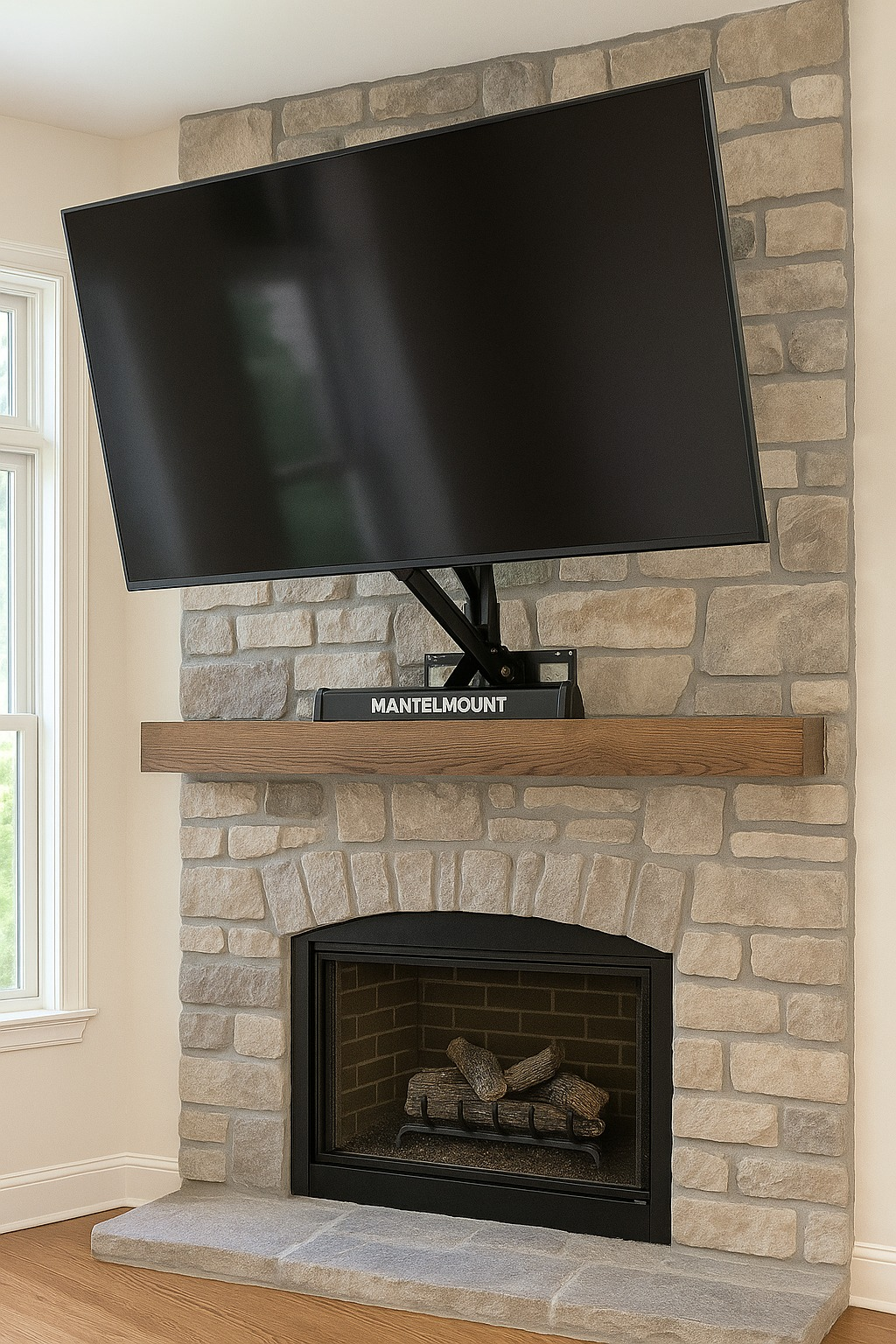 TV mount over fireplace
